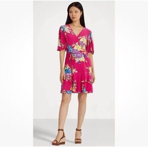 Lauren Ralph Lauren Valayna Surplice Floral Dress Size 10